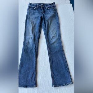 Silver Jeans Women's Size 25x33 Blue Medium Wash Cotton Elyse Slim Boot Fit
